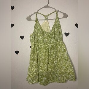 Avatar Clothing Green Abstract Cotton Tank Top – Halter Back Detail XL